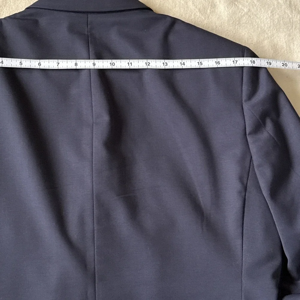 Banana Republic Double Breasted 40S Navy Blue Marzotto Wool Slim Blazer